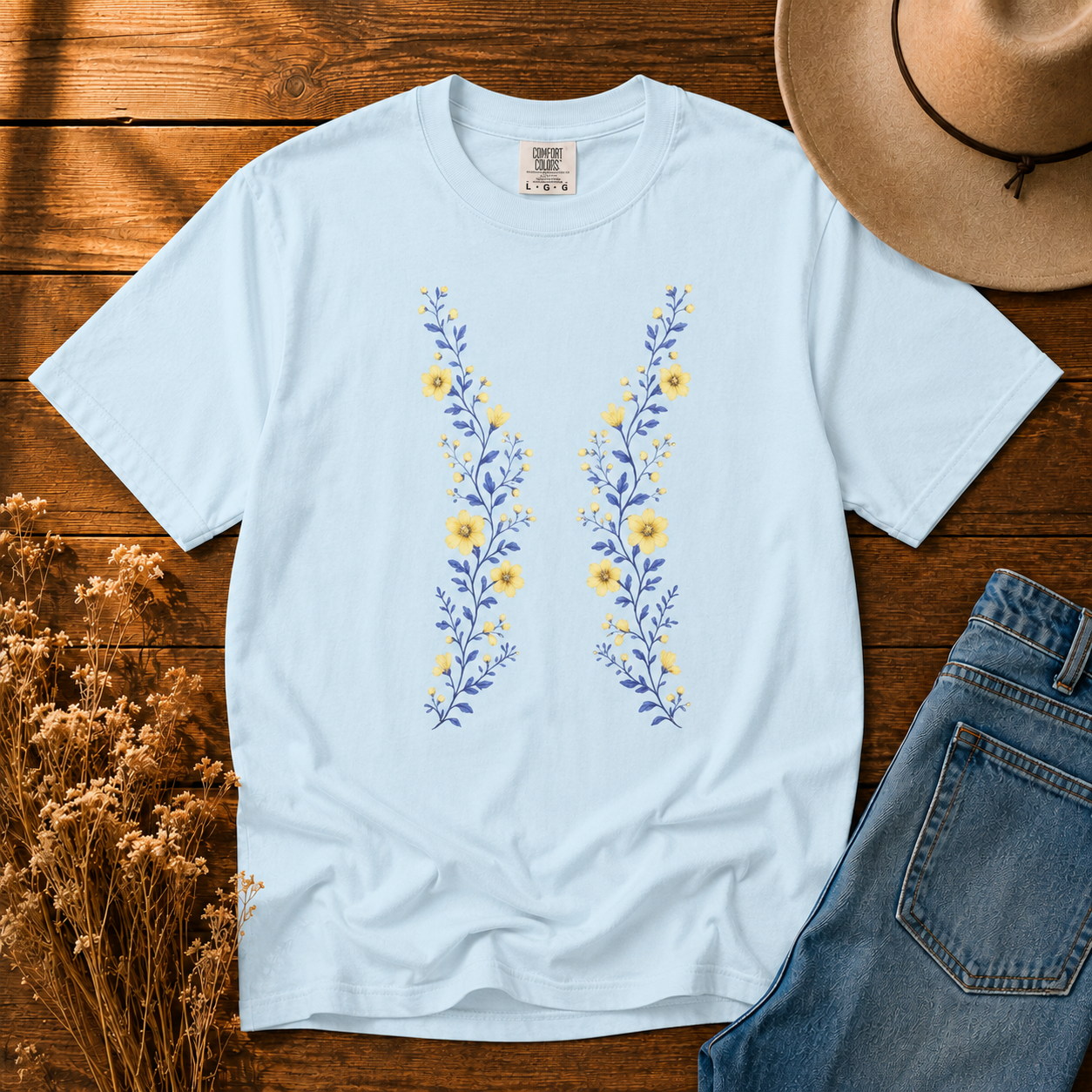 Yellow Wildflower Trellis Tee