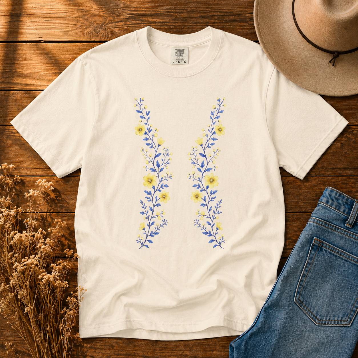 Yellow Wildflower Trellis Tee