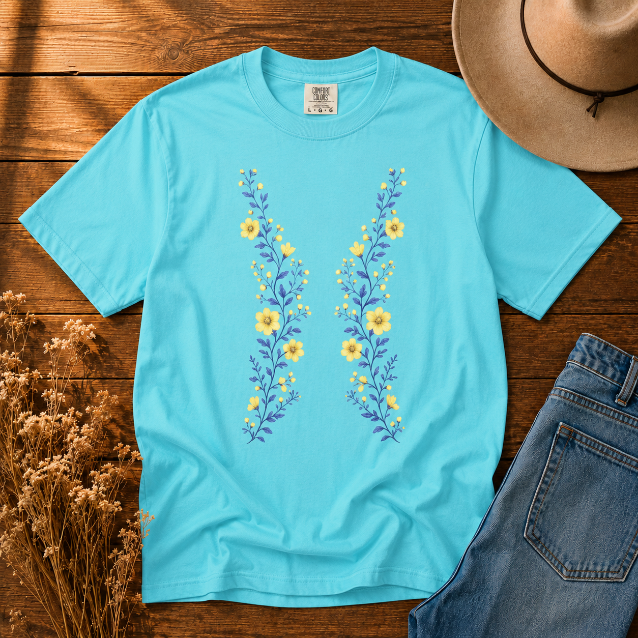 Yellow Wildflower Trellis Tee