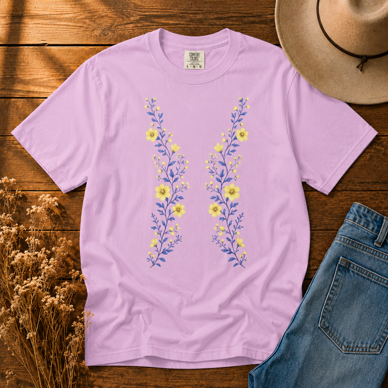 Yellow Wildflower Trellis Tee