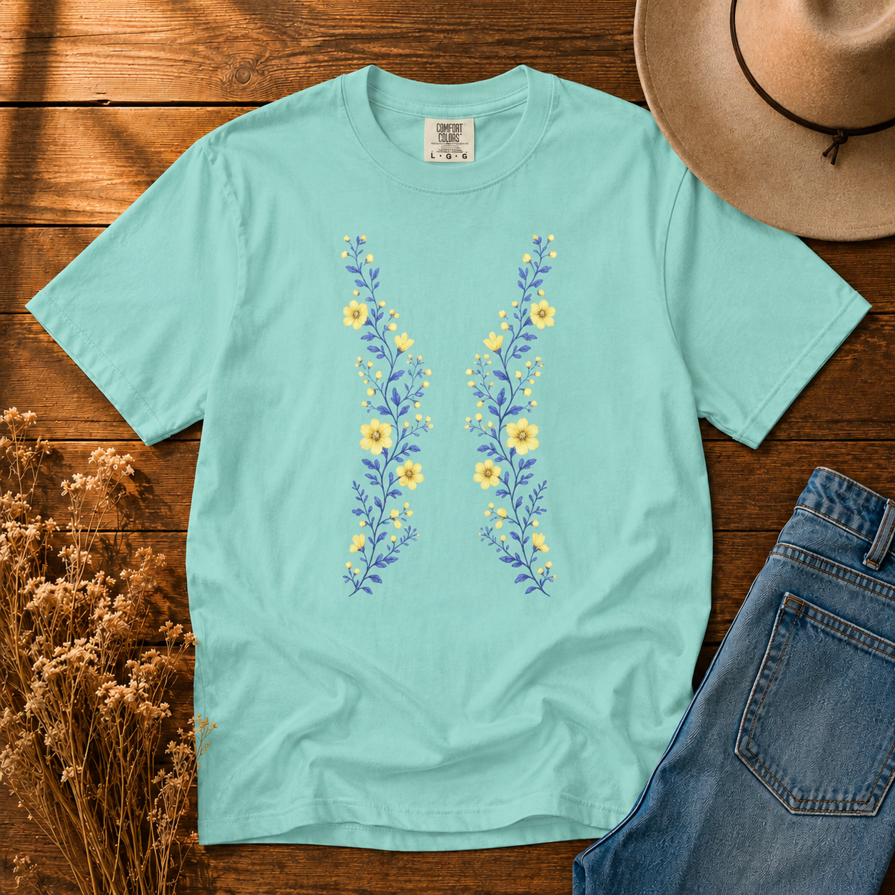 Yellow Wildflower Trellis Tee