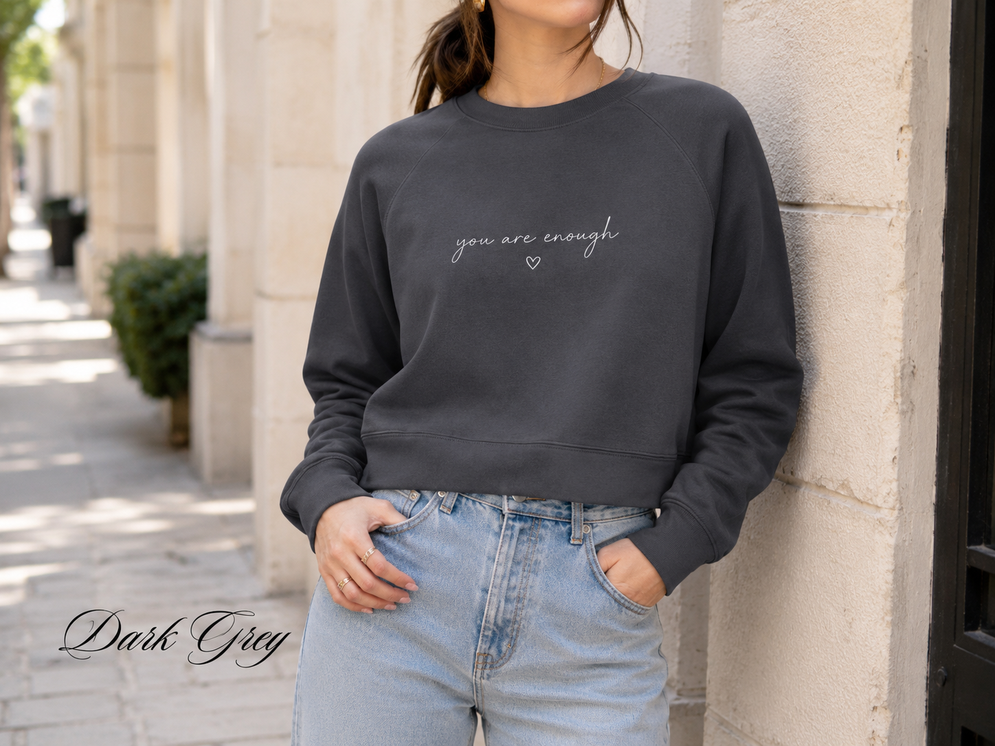 You Are Enough — Women's Cropped Fleece Pullover