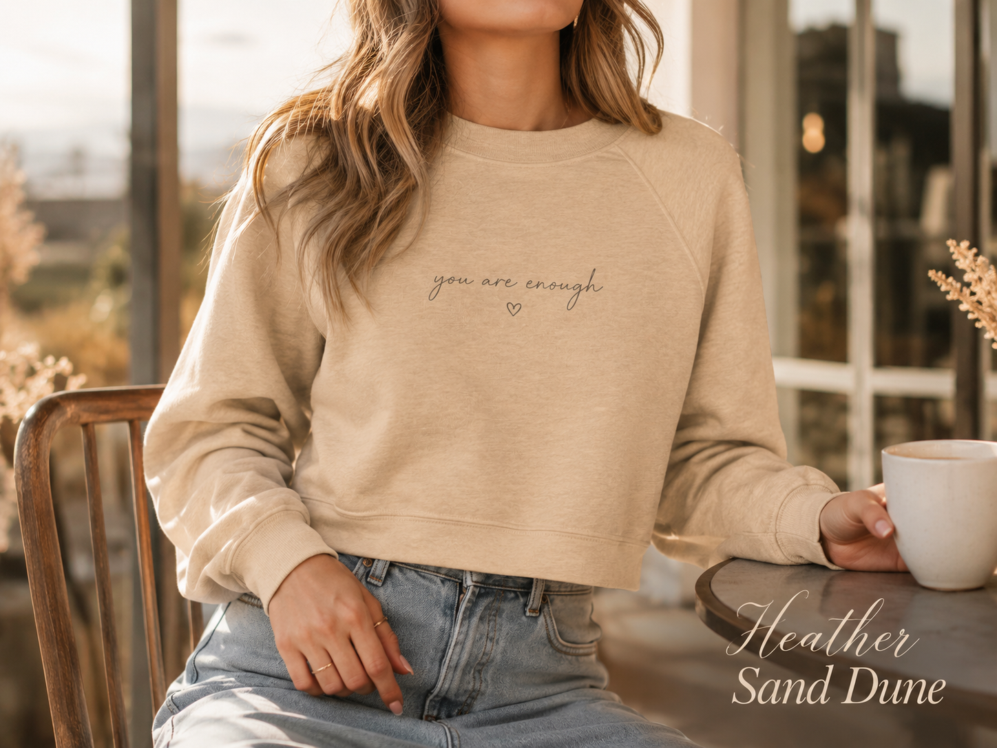You Are Enough — Women's Cropped Fleece Pullover