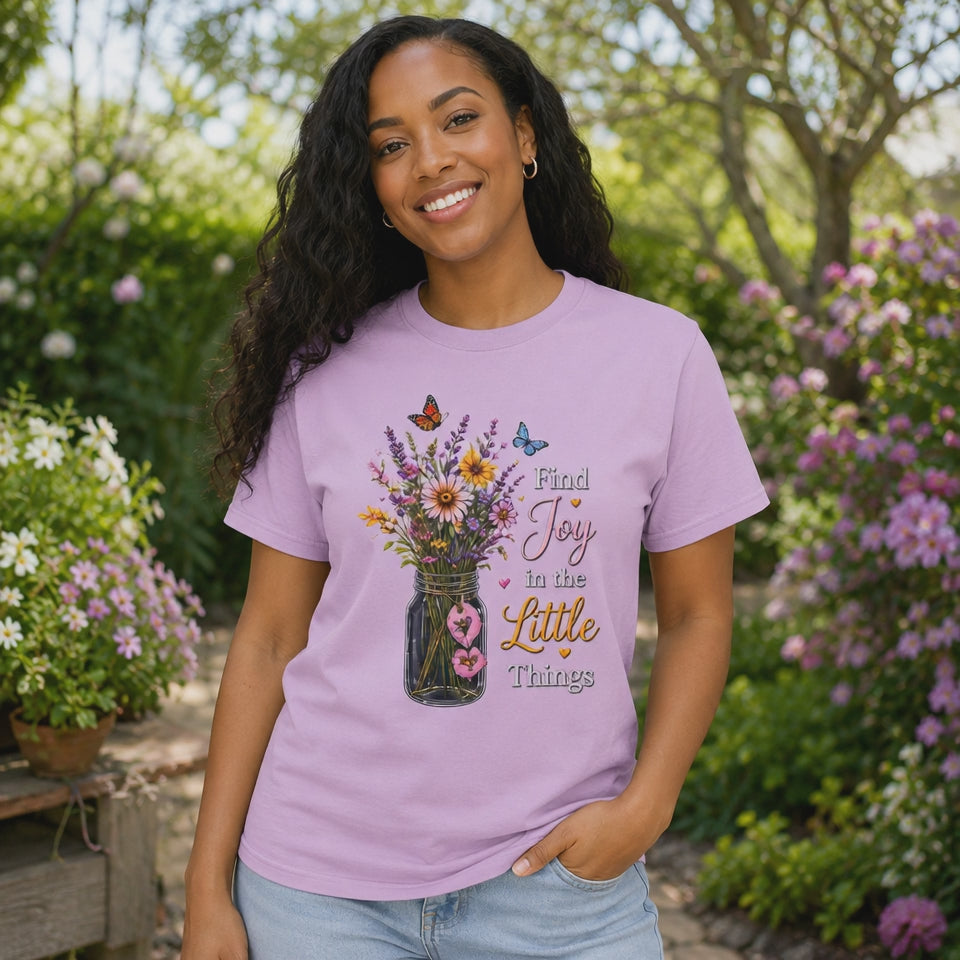 Find Joy in the Little Things - Wildflower Mason Jar Tee