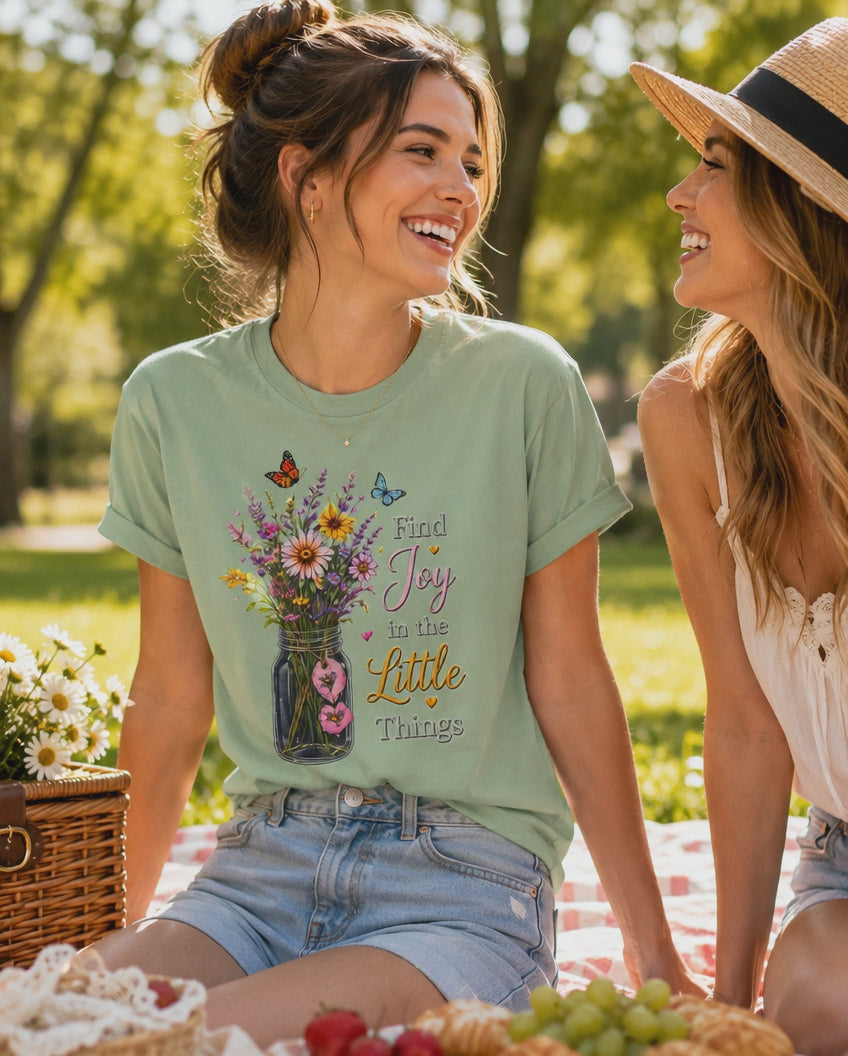 Find Joy in the Little Things - Wildflower Mason Jar Tee
